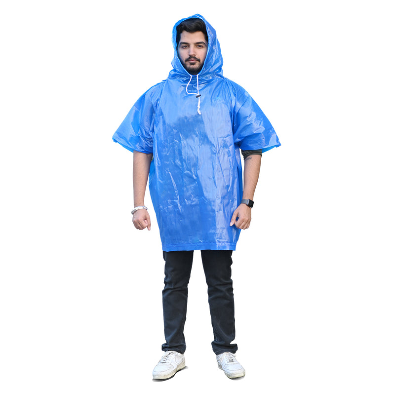 Half Sleeves Unisex Reusable Pocket Emergency Waterproof Rain Poncho for men and women Free Size