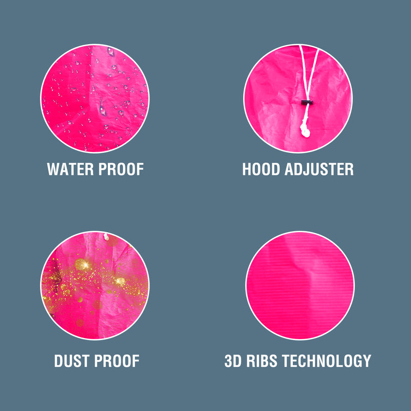 Half Sleeves Unisex Reusable Pocket Emergency Waterproof Rain Poncho for men and women Free Size