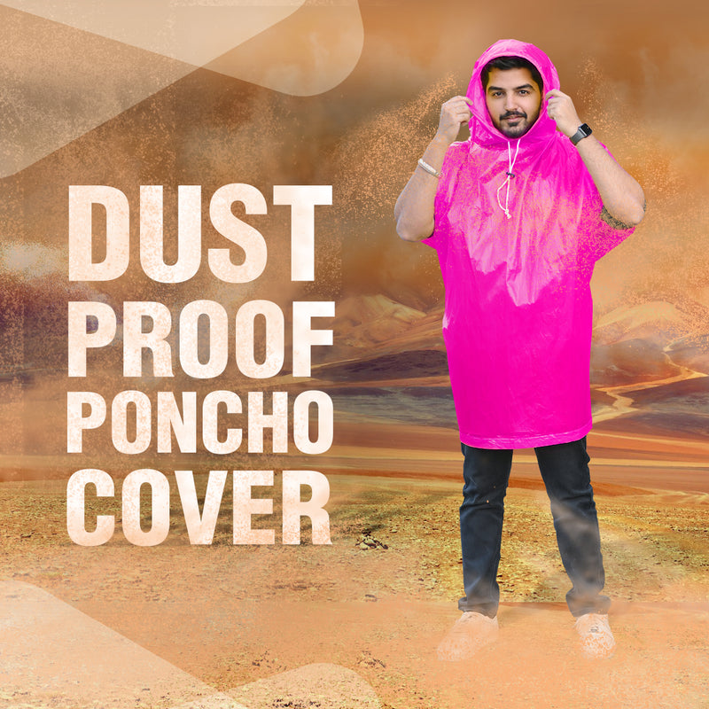 Half Sleeves Unisex Reusable Pocket Emergency Waterproof Rain Poncho for men and women Free Size