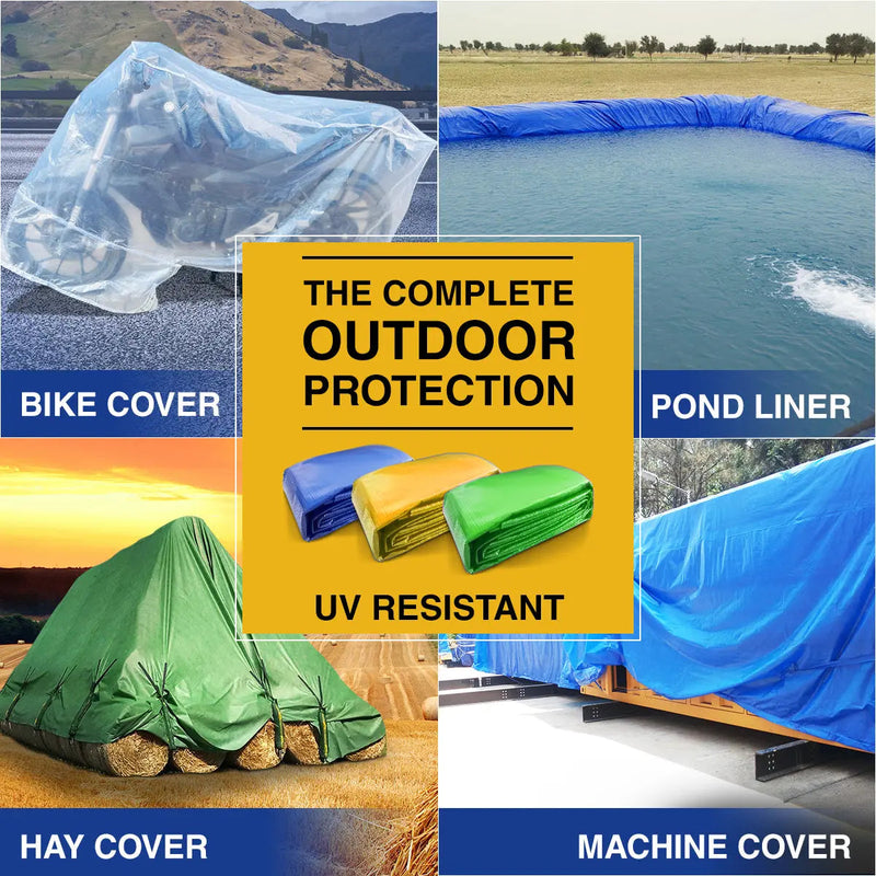 Tarpaulin Sheet Tarpaulin Blue 30x40 feet 200 gsm, Heavy Duty Tarpaulin, Reinforced Eyelets, UV Resistant, Waterproof, 6 Layer MLCL 3D Rib Technology  Purchasekart TUFFPAULIN